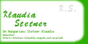 klaudia stetner business card